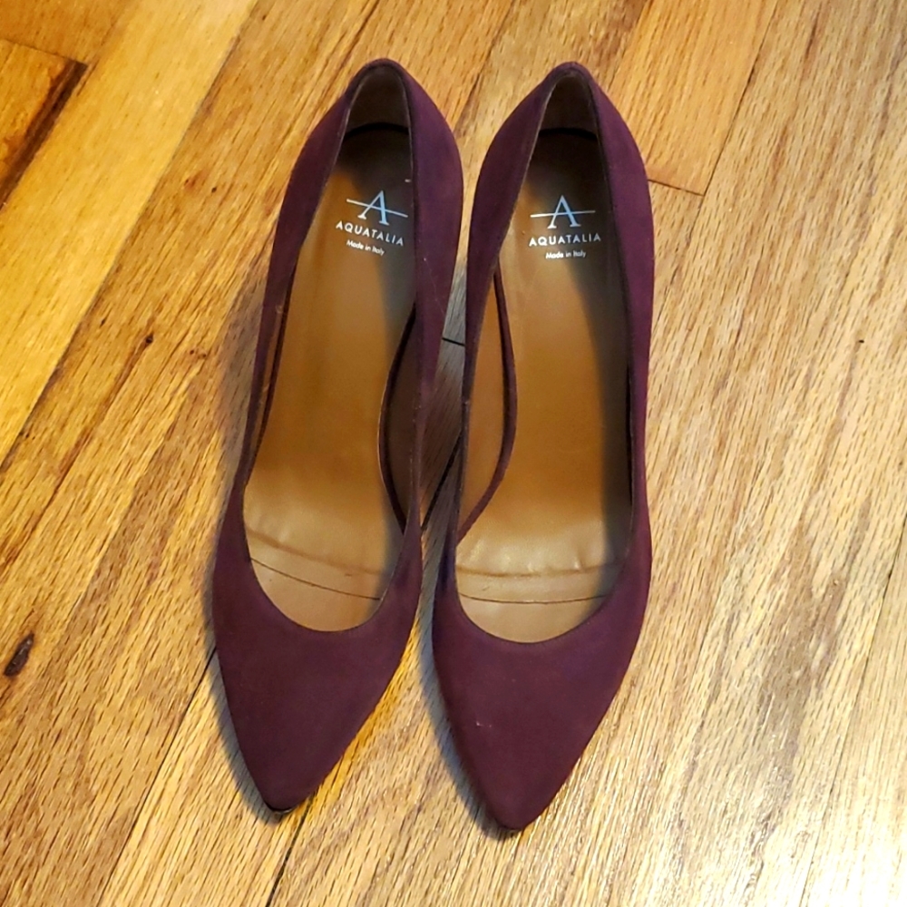 Aquatalia Suede Melina Oxblood Pump 8 Rt$280